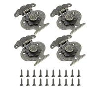 sourcing map 4 Pcs Hasp Clasp Latch Lock, 63 x 51mm Decorative Retro Toggle Latch Zinc Alloy Hasp Lock with Screws for Jewelry Box Suitcase Toolbox Wooden Case, Bronze