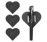 sourcing map 4 Pcs Heart Pen Loop Holder for Notebook, Self Adhesive Pen Holder PU Leather Pencil Elastic Loop Designed for Tablet, Journals Clipboards, Notebooks, Journals, Calendars (Black)