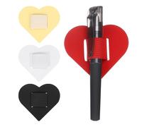 sourcing map 4 Pcs Heart Pen Loop Holder for Notebook, Self Adhesive Pen Holder PU Leather Pencil Elastic Loop Designed for Tablet, Journals Clipboards Notebooks(Yellow/White/Black/Red, Style1)