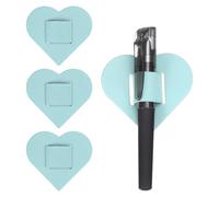 sourcing map 4 Pcs Heart Pen Loop Holder for Notebook, Self Adhesive Pen Holder PU Leather Pencil Elastic Loop Designed for Tablet, Journals Clipboards, Notebooks, Journals, Calendars (Blue)