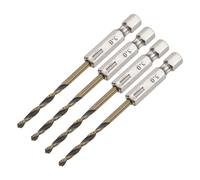 sourcing map 4 Pcs High Speed Steel Hex Shank Twist Drill Bit, 3mm Drilling Dia with 1/4 Inch Hex Shank 80mm Length
