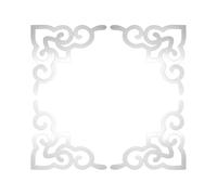 sourcing map 4 Pcs Hollow Mirror Wall Stickers, Acrylic Corner Decor Stickers Self Adhesive Mirror Stickers for Bathroom Living Room Bedroom Ceiling Office Decal (Silver Tone, 7.9 x 7.9)