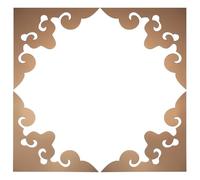 sourcing map 4 Pcs Hollow Mirror Wall Stickers, Acrylic Corner Decorative Pattern Decals Self Adhesive Mirror Stickers for Bathroom Living Room Bedroom Ceiling Office (Brown, 7.9x7.9)