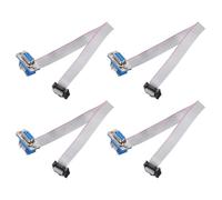 sourcing map 4 Pcs IDC Flat Ribbon Cable, 2.54mm Pitch 11.3mm Width 20cm Long 10 Pin Female DB9 to FC-10 Flat Ribbon Connector Jumper Wire for PC, LED Displays