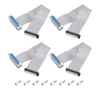 sourcing map 4 Pcs IDC Flat Ribbon Cable, 2.54mm Pitch 32mm Width 20cm Long 26Pin DB25 Female to FC-26P Flat Ribbon Connector with Fixed Screws Jumper Wire for PC, LED Displays