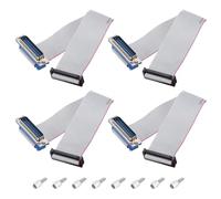 sourcing map 4 Pcs IDC Flat Ribbon Cable, 2.54mm Pitch 32mm Width 20cm Long 26Pin DB25 Male to FC-26P Flat Ribbon Connector with Fixed Screws Jumper Wire for PC, LED Displays