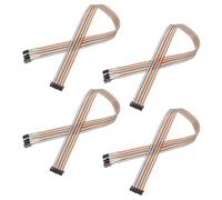 sourcing map 4 Pcs IDC Rainbow Wire Flat Ribbon Cable FC-Female to 20P 11.8 Inch Length 2.54mm Pitch Breadboard Jumper Wires for Electronic Projects