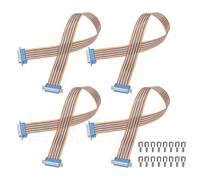 sourcing map 4 Pcs IDC Serial Cable Rainbow Wire Flat Ribbon Cable DB25 Male to DB25 Female 19.7 Inch Length 2.54mm Pitch Breadboard Jumper Wires for Electronic Projects