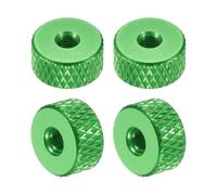 sourcing map 4 Pcs Knurled Thumb Nuts, M3 x 10 mm x 5 mm Female Aluminum Flat Through Hole Lock Adjusting Nuts Handle Knob Fasteners for 3D Printer Parts, Machine, DIY, Green