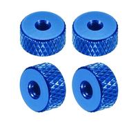 sourcing map 4 Pcs Knurled Thumb Nuts, M3 x 10 mm x 5 mm Female Aluminum Flat Through Hole Lock Adjusting Nuts Handle Knob Fasteners for 3D Printer Parts, Machine, DIY, Blue