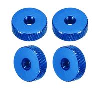 sourcing map 4 Pcs Knurled Thumb Nuts, M3 x 12 mm x 4 mm Female Aluminum Flat Through Hole Lock Adjusting Nuts Handle Knob Fasteners for 3D Printer Parts, Machine, DIY, Blue