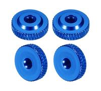 sourcing map 4 Pcs Knurled Thumb Nuts, M3 x 12 mm x 4 mm Female Shoulder Aluminum Flat Through Hole Lock Adjusting Nuts Handle Knob Fasteners for 3D Printer Parts, Machine, DIY, Blue