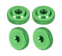 sourcing map 4 Pcs Knurled Thumb Nuts, M3 x 12 mm x 4 mm Female Shoulder Aluminum Flat Through Hole Lock Adjusting Nuts Handle Knob Fasteners for 3D Printer Parts, Machine, DIY, Green