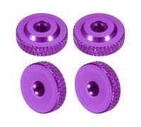 sourcing map 4 Pcs Knurled Thumb Nuts, M3 x 12 mm x 4 mm Female Shoulder Aluminum Flat Through Hole Lock Adjusting Nuts Handle Knob Fasteners for 3D Printer Parts, Machine, DIY, Purple