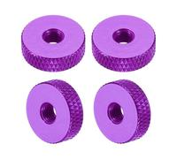 sourcing map 4 Pcs Knurled Thumb Nuts, M5 x 16 mm x 5 mm Female Aluminum Flat Through Hole Lock Adjusting Nuts Handle Knob Fasteners for 3D Printer Parts, Machine, DIY, Purple