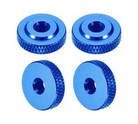sourcing map 4 Pcs Knurled Thumb Nuts, M5 x 16 mm x 5 mm Female Shoulder Aluminum Flat Through Hole Lock Adjusting Nuts Handle Knob Fasteners for 3D Printer Parts, Machine, DIY, Blue