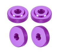 sourcing map 4 Pcs Knurled Thumb Nuts, M5 x 16 mm x 5 mm Female Shoulder Aluminum Flat Through Hole Lock Adjusting Nuts Handle Knob Fasteners for 3D Printer Parts, Machine, DIY, Purple