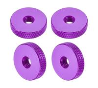 sourcing map 4 Pcs Knurled Thumb Nuts, M6 x 20 mm x 5 mm Female Aluminum Flat Through Hole Lock Adjusting Nuts Handle Knob Fasteners for 3D Printer Parts, Machine, DIY, Purple