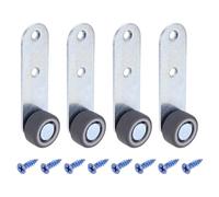 sourcing map 4 Pcs Low Profile Casters, 1" Small Side Caster Wheels Less Vibration Friction Noise for DIY Door Drawer Bookcase Shelves Furniture Bench(Gray+Silver)