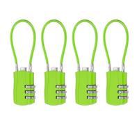sourcing map 4 Pcs Luggage Travel Lock, 3 Digit Cable Combination Lock 30mm Width Body with 13.5cm Long Cable for Suitcase Bag Cabinets Small Fences Gym, Green
