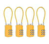 sourcing map 4 Pcs Luggage Travel Lock, 3 Digit Cable Combination Lock 30mm Width Body with 13.5cm Long Cable for Suitcase Bag Cabinets Small Fences Gym, Yellow