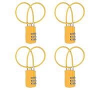 sourcing map 4 Pcs Luggage Travel Lock, 3 Digit Cable Combination Lock 30mm Width Body with 30cm Long Cable for Suitcase Bag Cabinets Small Fences Gym, Yellow