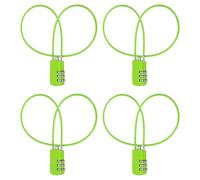 sourcing map 4 Pcs Luggage Travel Lock, 3 Digit Cable Combination Lock 30mm Width Body with 50cm Long Cable for Suitcase Bag Cabinets Small Fences Gym, Green