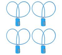 sourcing map 4 Pcs Luggage Travel Lock, 3 Digit Cable Combination Lock 30mm Width Body with 50cm Long Cable for Suitcase Bag Cabinets Small Fences Gym, Blue