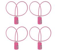 sourcing map 4 Pcs Luggage Travel Lock, 3 Digit Cable Combination Lock 30mm Width Body with 50cm Long Cable for Suitcase Bag Cabinets Small Fences Gym, Rose