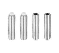 sourcing map 4 Pcs M10x40mm Nylon Tip Grub Screw, 304 Stainless Steel Metric Hex Socket Set Screws for Furniture Repair Industrial Machinery and Equipment