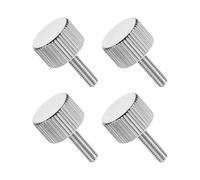 sourcing map 4 PCS M3x10mm Flat Knurled Head Thumb Screws,Solid Carbon Steel Fully Threaded Thumbscrew Bolts Fasteners for Lighting Household Appliances Electronic Equipment, Silver