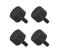 sourcing map 4 PCS M3x6mm Flat Knurled Head Thumb Screws,Solid Carbon Steel Fully Threaded Thumbscrew Bolts Fasteners for Lighting Household Appliances Electronic Equipment, Black