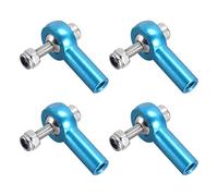 sourcing map 4 Pcs M4/4mm 26mm Linkage Rod End Tie Rod End Ball Head Joint Adapter Blue for RC Crawler Boat