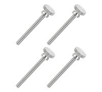 sourcing map 4 PCS M4 x 40mm Flat Knurled Head Thumb Screws,304 Stainless Steel Fully Threaded Thumbscrew Bolts Fasteners for Lighting Household Appliances Electronic Equipment