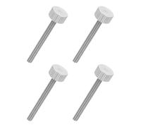 sourcing map 4 PCS M4 x 40mm Flat Knurled Head Thumb Screws,304 Stainless Steel Fully Threaded Thumbscrew Bolts Fasteners for Home Appliances Lighting Electronic Equipment and Industry