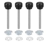 sourcing map 4 Pcs M4 x 40mm Knurled Clamping Knobs 14mm Head with Washers & T-Nuts