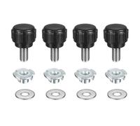sourcing map 4 Pcs M5 x 10mm Knurled Clamping Knobs 14mm Head with Washers & T-Nuts