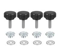 sourcing map 4 Pcs M5 x 16mm Knurled Clamping Knobs 22mm Head with Washers & T-Nuts