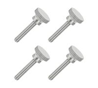 sourcing map 4 PCS M5 x 25mm Flat Knurled Head Thumb Screws,304 Stainless Steel Fully Threaded Thumbscrew Bolts Fasteners for Lighting Household Appliances Electronic Equipment