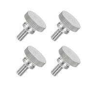 sourcing map 4 PCS M6 x 12mm Flat Knurled Head Thumb Screws,304 Stainless Steel Fully Threaded Thumbscrew Bolts Fasteners for Lighting Household Appliances Electronic Equipment