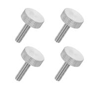 sourcing map 4 PCS M6 x 25mm Flat Knurled Head Thumb Screws,304 Stainless Steel Fully Threaded Thumbscrew Bolts Fasteners for Home Appliances Lighting Electronic Equipment and Industry