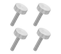 sourcing map 4 PCS M6 x 30mm Flat Knurled Head Thumb Screws,304 Stainless Steel Fully Threaded Thumbscrew Bolts Fasteners for Home Appliances Lighting Electronic Equipment and Industry