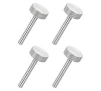 sourcing map 4 PCS M6 x 40mm Flat Knurled Head Thumb Screws,304 Stainless Steel Fully Threaded Thumbscrew Bolts Fasteners for Home Appliances Lighting Electronic Equipment and Industry