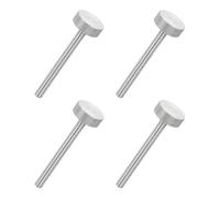 sourcing map 4 PCS M6 x 60mm Flat Knurled Head Thumb Screws,304 Stainless Steel Fully Threaded Thumbscrew Bolts Fasteners for Home Appliances Lighting Electronic Equipment and Industry