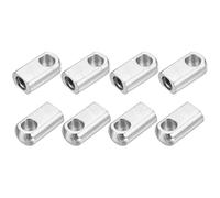 sourcing map 4 Pcs M8 Gas Spring End Fitting Foot Mount Flange, Gas Strut Pneumatic Conversion Fitting, for Skylight Tool Box Engine Cover Lid, Square Head, Silver