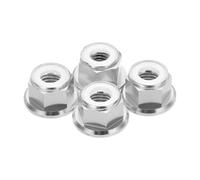 sourcing map 4 Pcs M8 Pitch 1.25mm Aluminum Alloy Lock Nuts Flanged Hex Nuts Nylon Locking Serrated for RC Drone Quadcopter Motor Prop Adapter FPV Parts Fasteners, Silver Tone