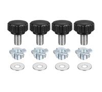 sourcing map 4 Pcs M8 x 16mm Knurled Clamping Knobs 22mm Head with Washers & T-Nuts