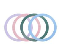 sourcing map 4 Pcs Magnetic Adapter Ring, Universal Magnetic Wireless Charger Conversion Kit Adhesive Sticker Ring for Phone Case, Pink/Purple/Green/Sky Blue