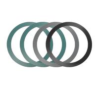 sourcing map 4 Pcs Magnetic Adapter Ring, Universal Magnetic Wireless Charger Conversion Kit Adhesive Sticker Ring for Phone Case, Black/Grey/Blue/Green