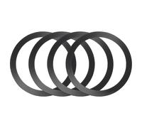 sourcing map 4 Pcs Magnetic Adapter Ring, Universal Magnetic Wireless Charger Conversion Kit Adhesive Sticker Ring for Phone Case, Black
